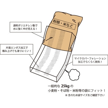 粉袋・米袋等宅配用ポリエチレン外袋 ホワイトバリーン