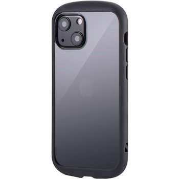 (簡易包装)iPhone 13 mini 耐衝撃ハイブリッドケース「Cleary」 グラファイト MSソリューションズ