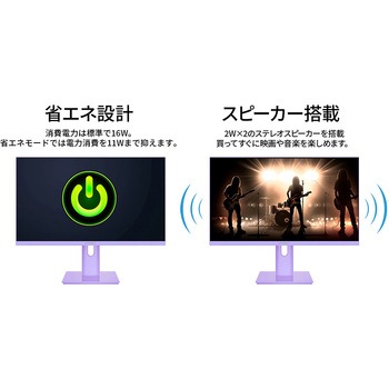 ゲーミング液晶ディスプレイ 23.8型/1920×1080/HDMI×2、DP×1/パープル/スピーカー有/2年保証 JAPANNEXT
