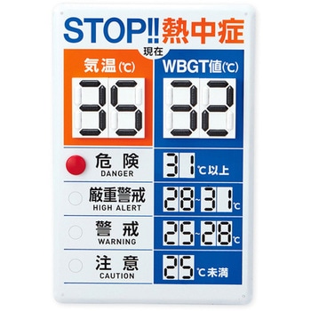 緑十字 デジタル数字式熱中症予防表示板 日本緑十字社