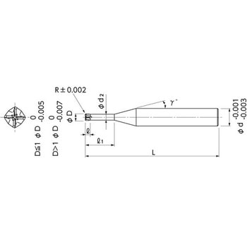 CBN4枚刃ロングネックラジアスエンドミル NS(日進工具)