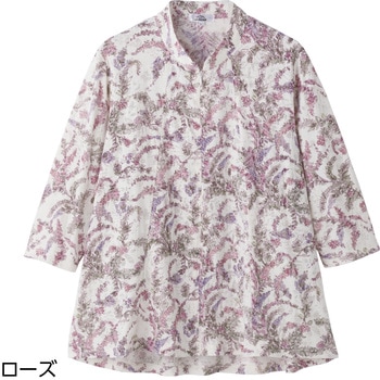 821693 7分袖ロングファスナーAラインTシャツ 愛情介護