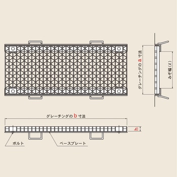 ユニバーサルデザイングレーチング・コーナーアングルセット/固定式みぞぶたエコノミー(Aタイプ) カワグレ