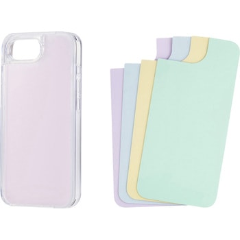 iPhone 16e ケース ハイブリッド 衝撃吸収 カメラレンズ保護設計 硬度5H 背景 カラーシート付 - エレコム