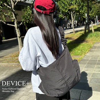 DEVICE+ 超軽量 ギャザー ドローコード トート ショルダーバッグ トップハウス
