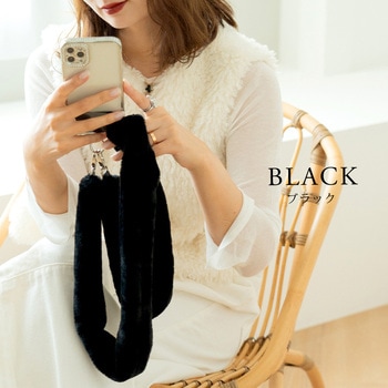 Rename チュールフリル シアー ファー スマホショルダー マルチストラップ - トップハウス