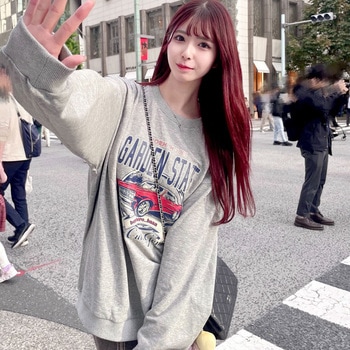 【DEVICE×佐藤かれん】ルーズグラフィック CARプリント 裏毛 スウェット トレーナー トップハウス