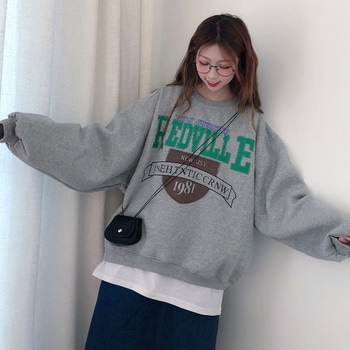 ビッグシルエット プルオーバー カレッジロゴ プリント スウェット トレーナー トップハウス