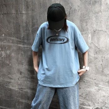 ビッグシルエット ストリート ルーズスタイル プリント 半袖 Tシャツ トップハウス