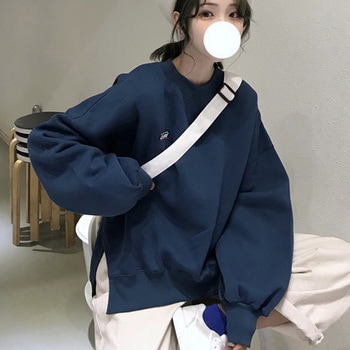 サイドスリットデザイン ミニロゴプリント スウェット トレーナー トップハウス