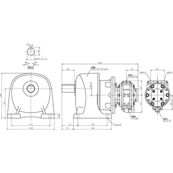 減速機付エアモータ/VF小型シリーズ(ベース) 三栄精機製作所