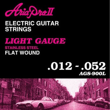 AGS-900L FW フラットワウンドギター弦 Light .012-.052 1セット Aria