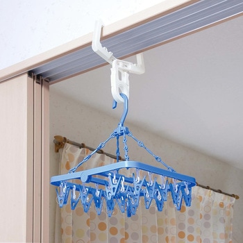 室内干し用 クロスフック 2個組ポール付 オーエ