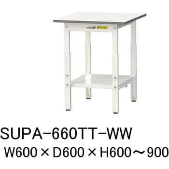 軽量作業台/耐荷重150kg_高さ調整H600～900_全面棚板付_ワークテーブル150シリーズ 山金工業