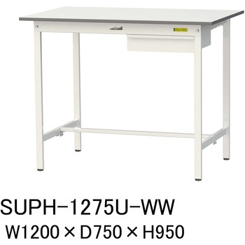 軽量作業台/耐荷重150kg_引き出し付固定式H950_ワークテーブル150シリーズ 山金工業