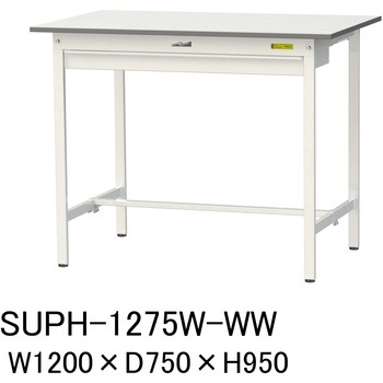 軽量作業台/耐荷重150kg_ワイド引き出し付固定式H950_ワークテーブル150シリーズ 山金工業