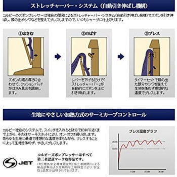 3300JC BK ズボンプレッサー 1台 コルビー 【通販モノタロウ】 3300JC BK ズボンプレッサー 1台 コルビー 【通販モノタロウ】