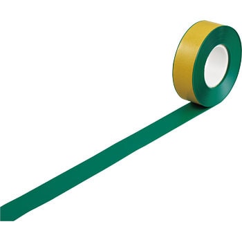 緑十字 高耐久ラインテープ 黄/黒 50mm幅×10m 両端テーパー構造 屋内用