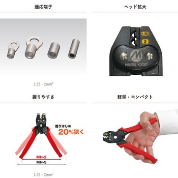 ハンドプレス(裸圧着端子・スリーブ用) ミノル工業