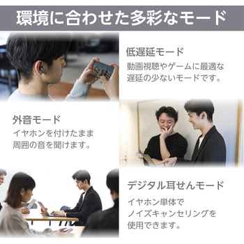 ワイヤレスイヤホン Bluetooth 5.2 ハイレゾ LDAC対応 アクティブ ノイズキャンセリング 耳せん機能 エレコム