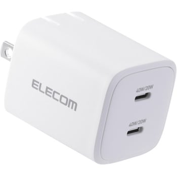 USB Type-C 充電器 PD 40W PPS 高速充電 USB-C ×2 折りたたみ式プラグ 小型 軽量 エレコム