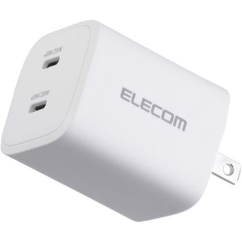 USB Type-C 充電器 PD 45W PPS 高速充電 USB-C ×2 折りたたみ式プラグ 小型 軽量 エレコム