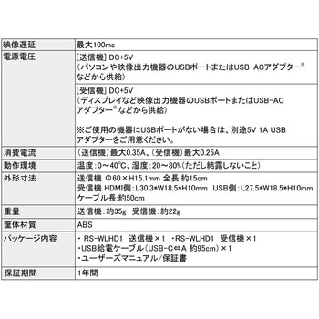 ワイヤレスHDMI送受信機(HDMI to HDMI) ラトックシステム