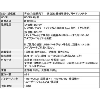 ワイヤレスHDMI送受信機(USB-C to HDMI) ラトックシステム
