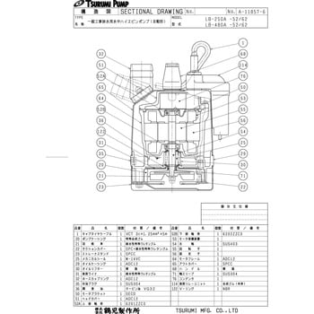 LB-250A 一般工事排水用水中ハイスピンポンプ LBA型 1台 鶴見製作所