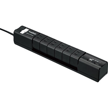 6個口OAタップ 2ポートUSB給電機能付 回転式
