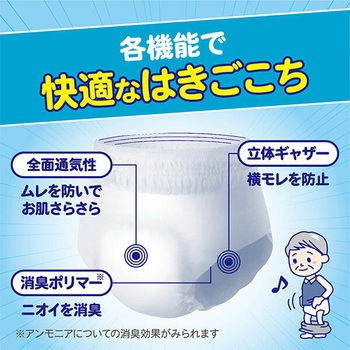 アクティ 大人用 紙おむつ Wの素材で快適パンツ うす型 2回分吸収 日本製紙クレシア