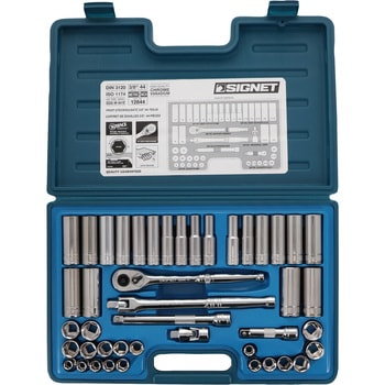 Es☆　三つセット 12844 3/8DR MM・インチ ソケットレンチセット 1セット(44個