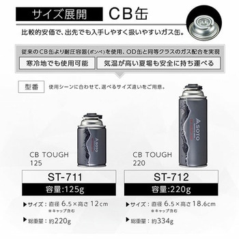 CB TOUGH 220 12本セット CB缶 ハイパワー カセットボンベ 新富士バーナー