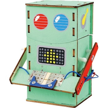 55440 コインを食べる!?木製貯金箱ロボット工作キット 1セット