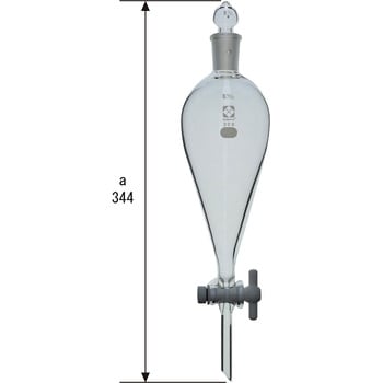 柴田科学】分液ロート スキーブ形 PTFEコック付 300mL 014260-300-