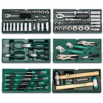 ツールワゴン付き工具セット (トレー入り) エスコ