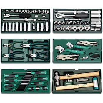 ツールワゴン付き工具セット (トレー入り) エスコ