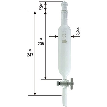 SPC分液ロート 円筒形 PTFEコック付 SIBATA(柴田科学) 実験研究用分液