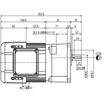 シグマー 平行軸両軸形０．１Ｋｗフランジ取付形減速機 減速比１／５０