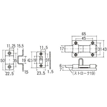 ラバトリー 角ラッチ - MIZUKAMI(水上)