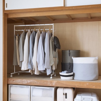 収納力アップハンガーラック タワー 2段 ホワイト 山崎実業