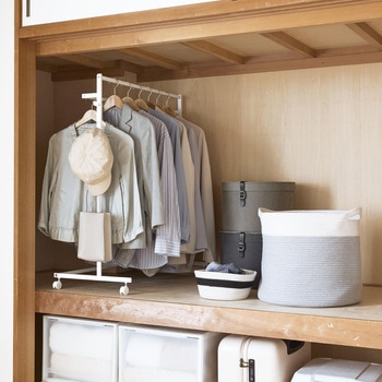 収納力アップハンガーラック タワー 2段 ホワイト 山崎実業