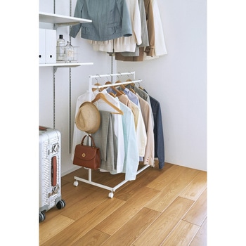 収納力アップハンガーラック タワー 2段 ホワイト 山崎実業