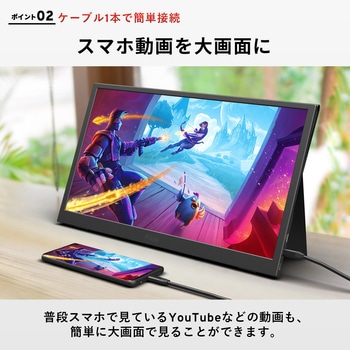 PX160 Wave ポータブルモニター 15.6インチ 60Hz FHD IPSパネル 8ms(GTG) Pixio