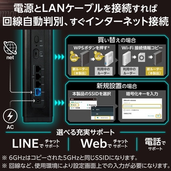 EasyMesh WiFiルーター 親機 Wi-Fi7 11be/11ax 5765+2882+688Mbps IPv6 (IPoE)対応 有線 10Gbps エレコム