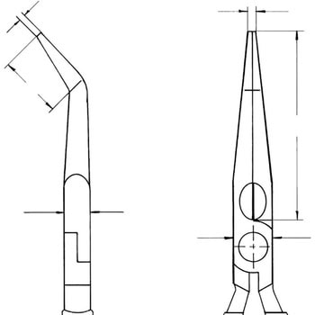 2625-200 40°先曲ラジオペンチ 1丁 クニペックス(KNIPEX) 【通販サイト