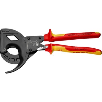 9536-320 絶縁ラチェットケーブルカッター 1丁 クニペックス(KNIPEX ...