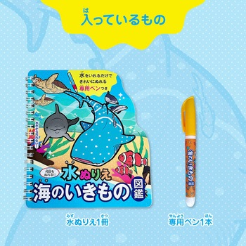 水ぬりえ 海のいきもの図鑑 シルバーバック