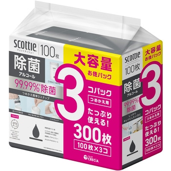 スコッティ ウェットティッシュ つめかえ用 除菌 アルコール 日本製紙クレシア