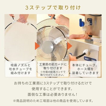 工場扇 ミストキットセット 壁掛け式 45cm羽根 ナカトミ